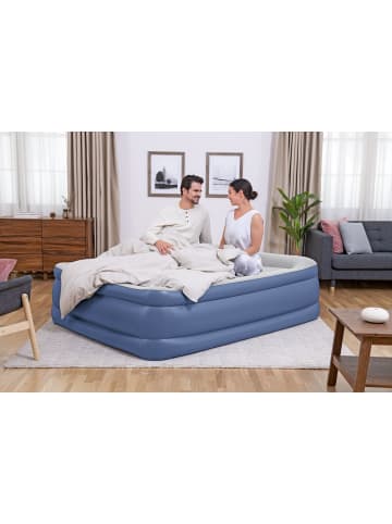Bestway TriTech® Doppelluftbett mit integrierter Elektropumpe 203 x 152 x 56 cm in Blau ab 3 Jahre