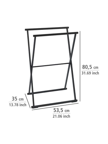 Wenko Handtuchständer Lava Schwarz matt, Handtuchständer Mod. Lava Schwarz matt in Schwarz