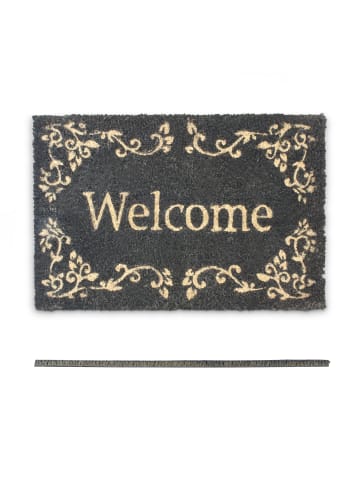 relaxdays Fußmatte Welcome in Schwarz - (B)60 x (T)40 cm