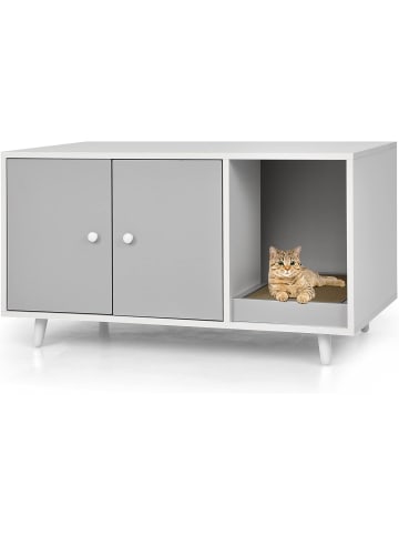 COSTWAY Katzenschrank mit Kratzbrett in Grau