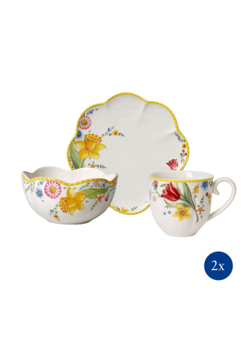 Villeroy & Boch Frühstücks-Set, Blumen, 6tlg, für 2 Pers Spring Awakening in gelb|grün