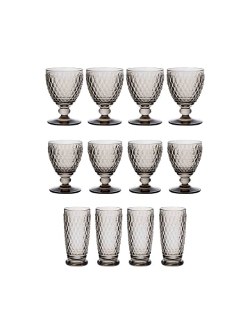Villeroy & Boch 12er Set Wein- & Longdrinkgläser Boston Coloured in smoke