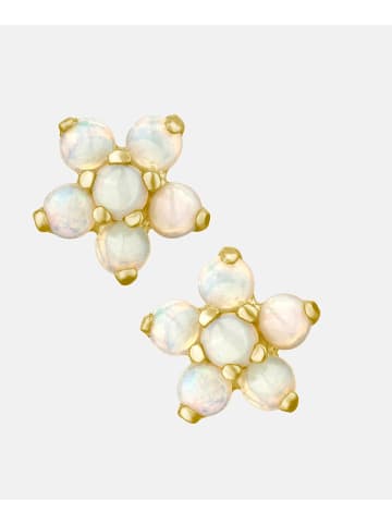 Vanlere Ohrstecker aus 375 Gelbgold mit Opal Blumen-Design