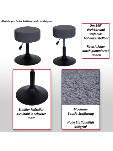 MCW 2er-Set Sitzhocker C22 Bouclé, Grau