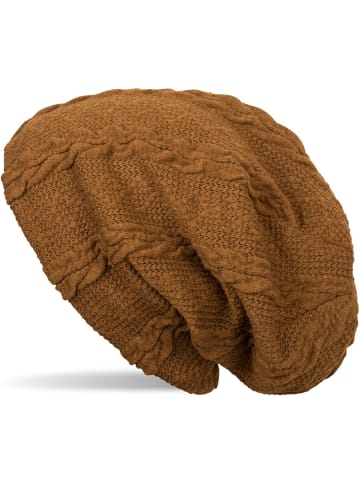 styleBREAKER Feinstrick Beanie Mütze in Cognac