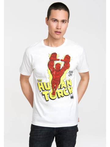 Logoshirt T-Shirt Human Torch - Marvel in altweiß