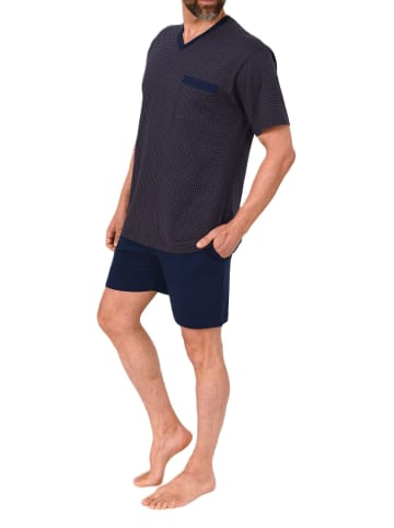 NORMANN Kurzarm Schlafanzug Pyjama Shorty in orange