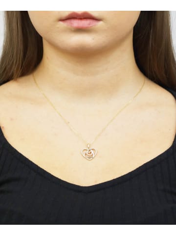 Vanlere Halskette mit Anhänger aus 375 Gelbgold mit Zirkonia Herz-Design