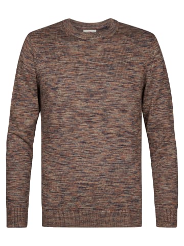 Petrol Industries Melierter Pullover mit Rundhalsausschnitt stonegate in Braun