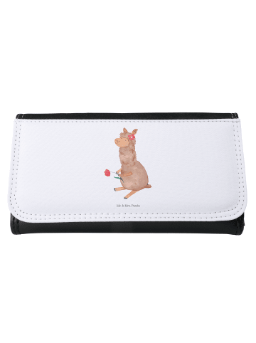 Mr. & Mrs. Panda Portemonnaie für Damen Alpaka Blume ohne Spruch in Weiß