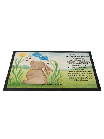 Mr. & Mrs. Panda Filzmatte Hase Blume Design mit Spruch in Weiß