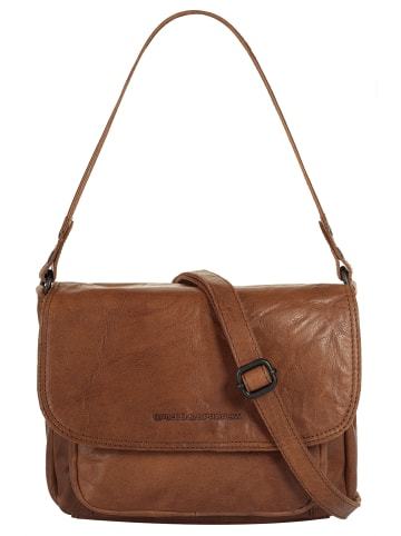 SPIKES & SPARROW Umhängetasche echt Leder in cognac