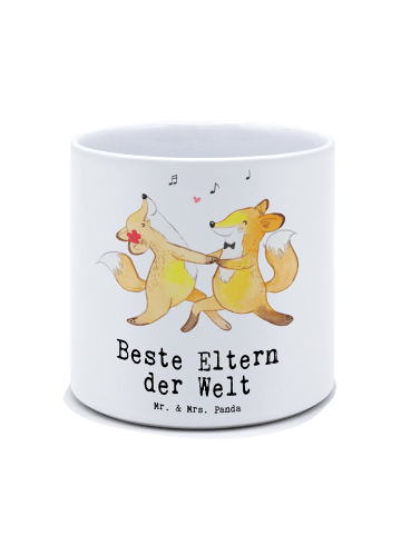 Mr. & Mrs. Panda Blumenkübel Fuchs Beste Eltern der Welt mit Spruch in Weiß