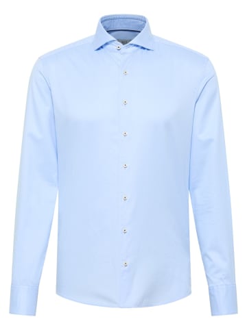 Eterna Soft Luxury Shirt Twill Langarm in Blau