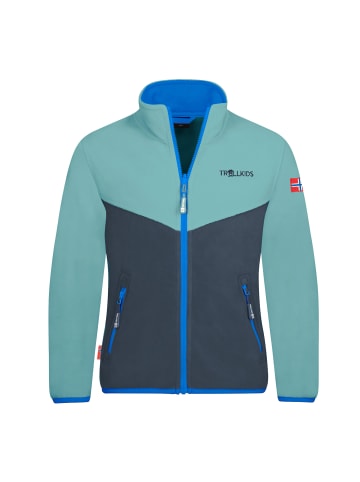 Trollkids Fleece Jacke "Oppdal XT" in Türkis/Dunkelblau