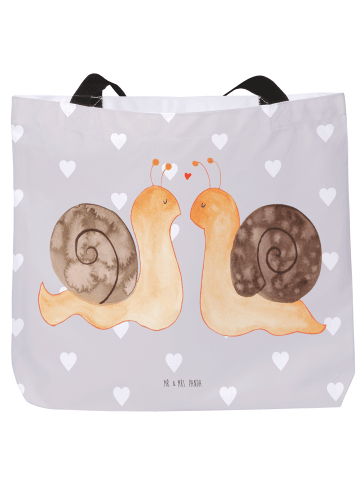 Mr. & Mrs. Panda Shopper Schnecken Liebe ohne Spruch in Grau Pastell