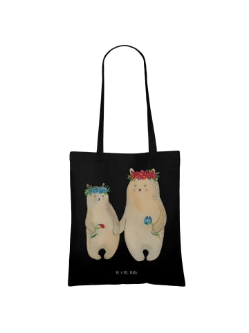 Mr. & Mrs. Panda Schultasche Bären mit Blumenkranz ohne Spruch in Schwarz