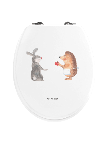 Mr. & Mrs. Panda Motiv WC Sitz Hase Igel ohne Spruch in Weiß