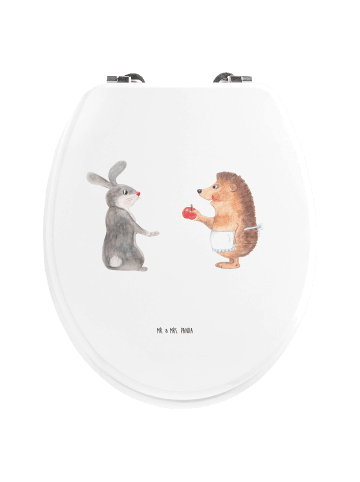 Mr. & Mrs. Panda Toilettendeckel Hase Igel ohne Spruch in Weiß