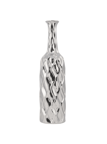 Beliani Dekovase BASSANIA in Silber - (W) 12 x (H) 45 x (L) 12 cm