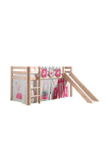 58 aufm Kessel KINDERBETT mit Rutsche Karolina Massivholz Natur Textilset Princess 3