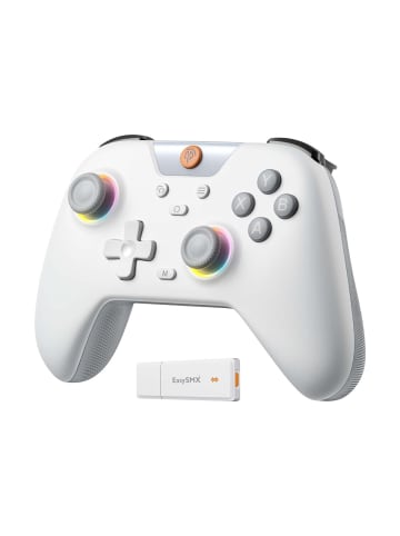 Almina EasySMX X05 Controller PC mit 7 Farbe RGB Licht Hall Triggers Weiß in Weiß