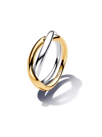 Pandora Ring Bicolor Silber vergoldete Metalllegierung Größe: 58