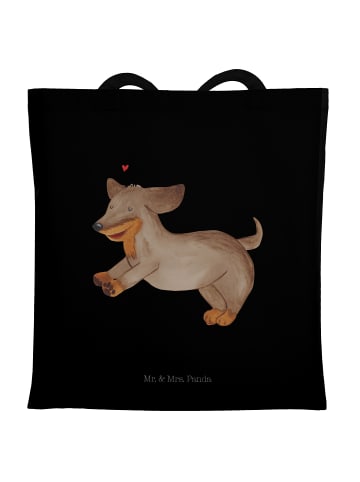 Mr. & Mrs. Panda Shopper Hund Dackel ohne Spruch in Schwarz