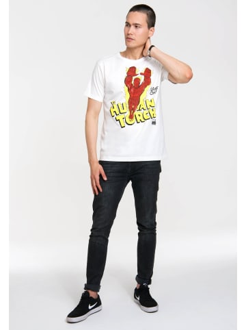 Logoshirt T-Shirt Human Torch - Marvel in altweiß