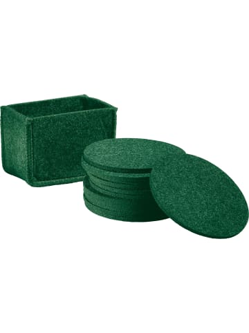 Erwin Müller Filz Untersetzer 13-teilig Beja in dunkelgrün