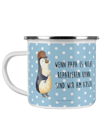 Mr. & Mrs. Panda Emailletasse Wenn Papa es nicht reparieren kann... in Blau Pastell