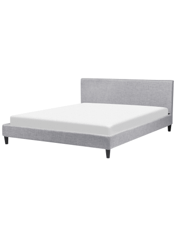 Beliani Doppelbett FITOU in Grau/Braun - (W) 190 x (H) 87 x (L) 214 cm