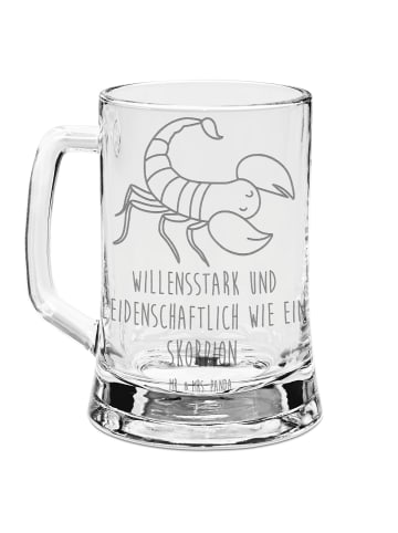 Mr. & Mrs. Panda Bierkrug Sternzeichen Skorpion mit Spruch in Transparent