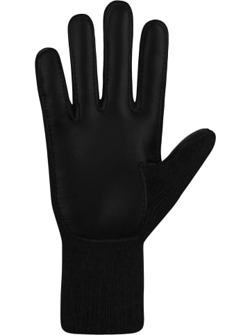 Normani Outdoor Sports Herren Merino Strick-Fingerhandschuhe mit Schafleder Leanyer in Schwarz