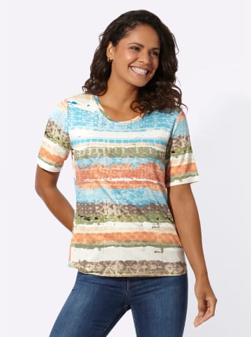 WITT WEIDEN Kurzarmshirt in aqua-eucalyptus-gemustert