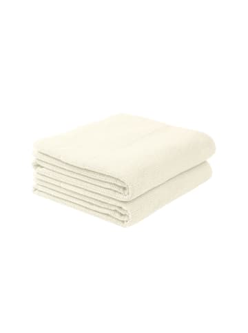 Schiesser Frottier-2er-Set: Duschtücher Turin in Offwhite
