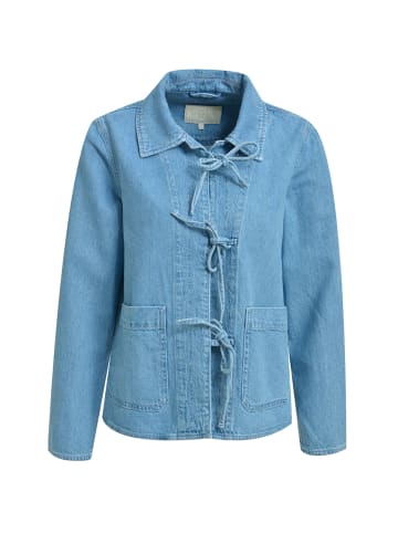 Milano Italy Jacke mit Kragen, Knopfleiste, Taschen und langen Ärmeln in Jeansblue