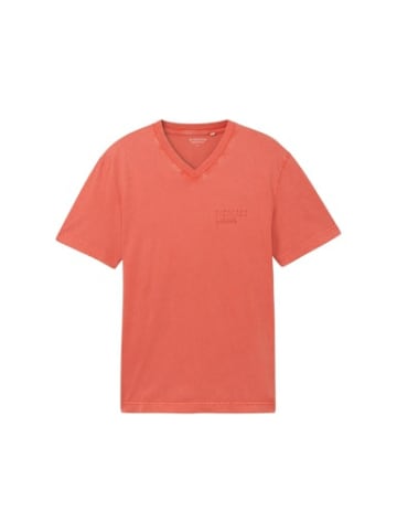 Tom Tailor V-Kragen T-Shirt für Herren in orange