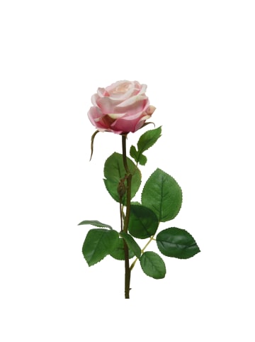 MARELIDA Kunstrose am Stiel in rosa - H: 66cm