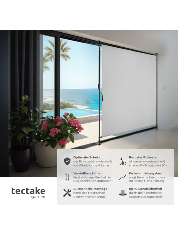 tectake Klemmmarkise Taija mit Handkurbel, UV-beständig und wasserabweisend