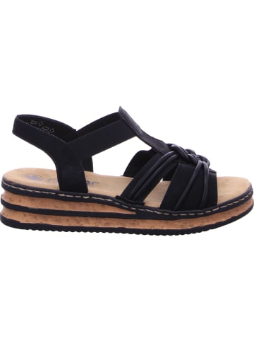rieker Keilsandalette in schwarz