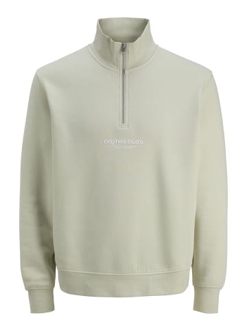 Jack & Jones Sweatshirt mit halbem Reißverschluss in Celadon Tint