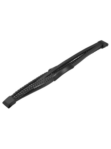 Adeliás Unisex Armband aus Leder 23 cm in schwarz