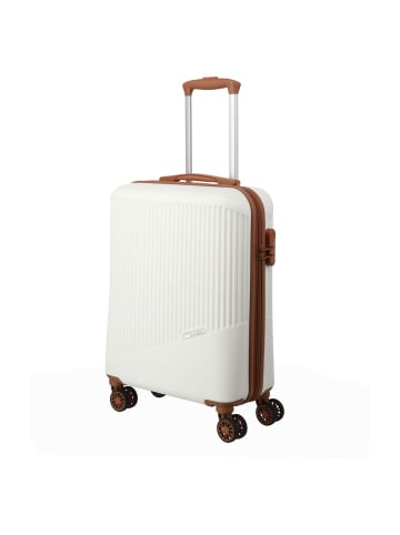 travelite Bali - 4-Rollen-Kabinentrolley S 55 cm (weiß/cognac) in weiß/cognac