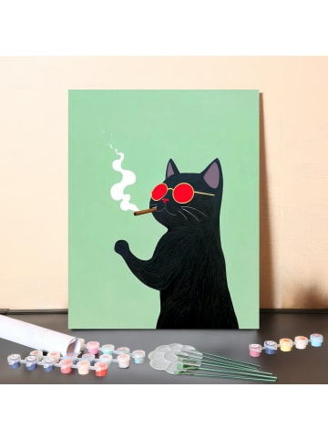 ARTNANAS DIY Malen nach Zahlen Set-"Smoky Cat" 