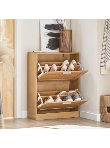 SoBuy Schuhkipper in Natur - (B)60 x (H)79 x (T)23cm