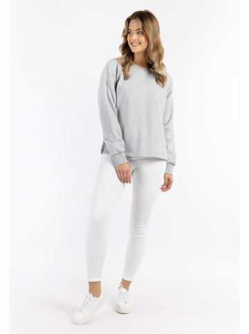 DreiMaster Damen Oversize Sweatshirt in Hellgrau Melange