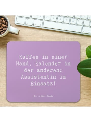 Mr. & Mrs. Panda Mousepad Spruch Assistentin im Einsatz mit Spruch in Lavendeltraum