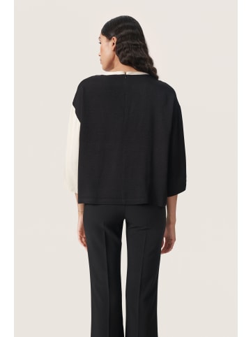Soaked in Luxury Kurzarm-Bluse SLCevina Lockere Passform in Black & White Blocking