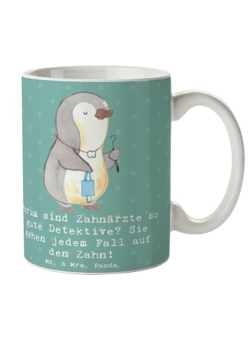 Mr. & Mrs. Panda Keramtiktasse Zahnarzt Detektiv mit Spruch in Meeresbrise